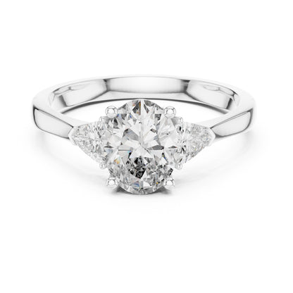 Sienna 1 Carat Oval Lab Grown Diamond Slim Three Stone Ring