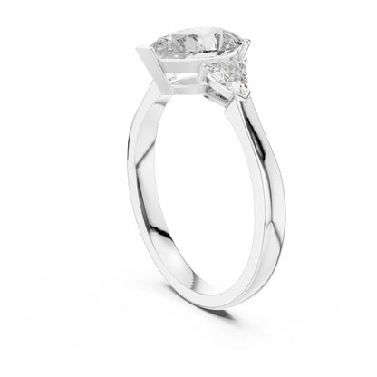 Sienna 1 Carat Pear Lab Grown Diamond Collet Three Stone Ring