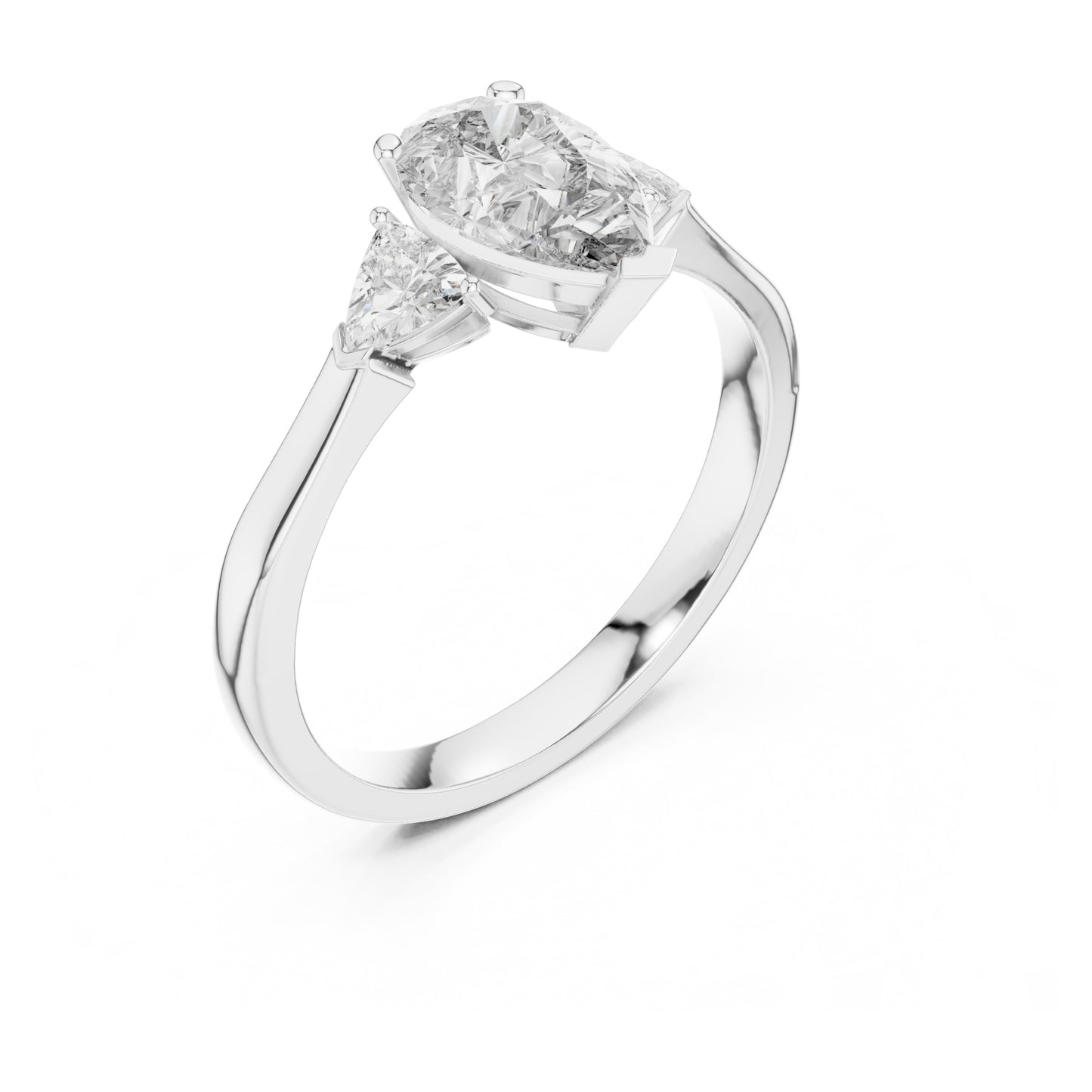 Sienna 1 Carat Pear Lab Grown Diamond Collet Three Stone Ring
