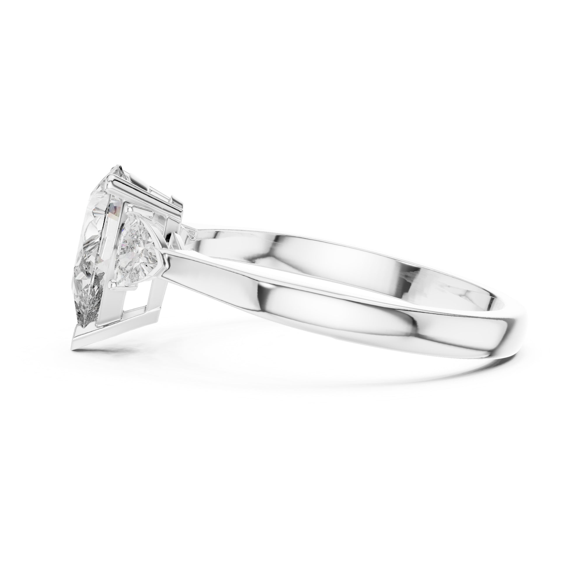 Sienna 1 Carat Pear Lab Grown Diamond Collet Three Stone Ring