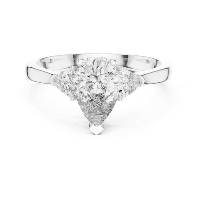 Sienna 1 Carat Pear Lab Grown Diamond Collet Three Stone Ring