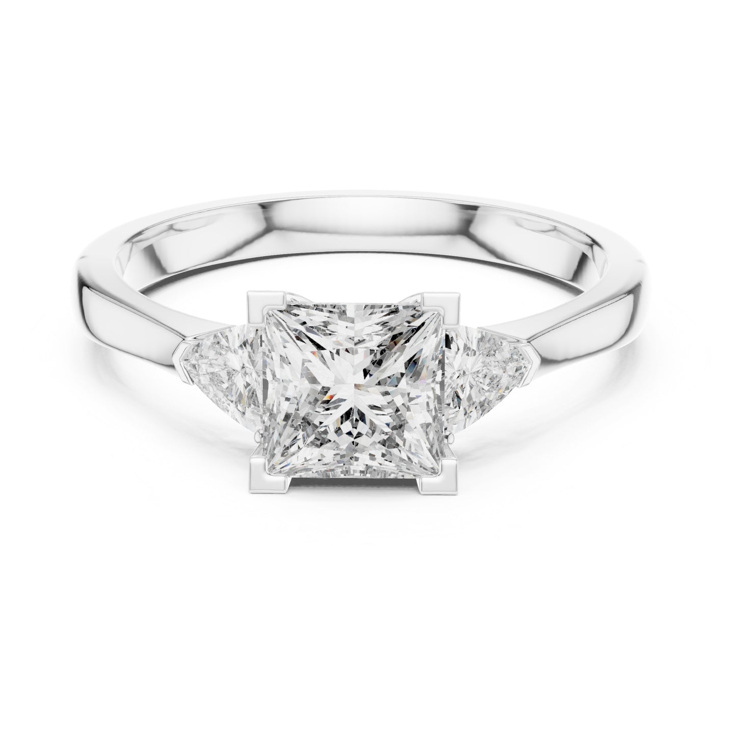 Vera 1 Carat Princess Lab Grown Diamond Three Stone Ring