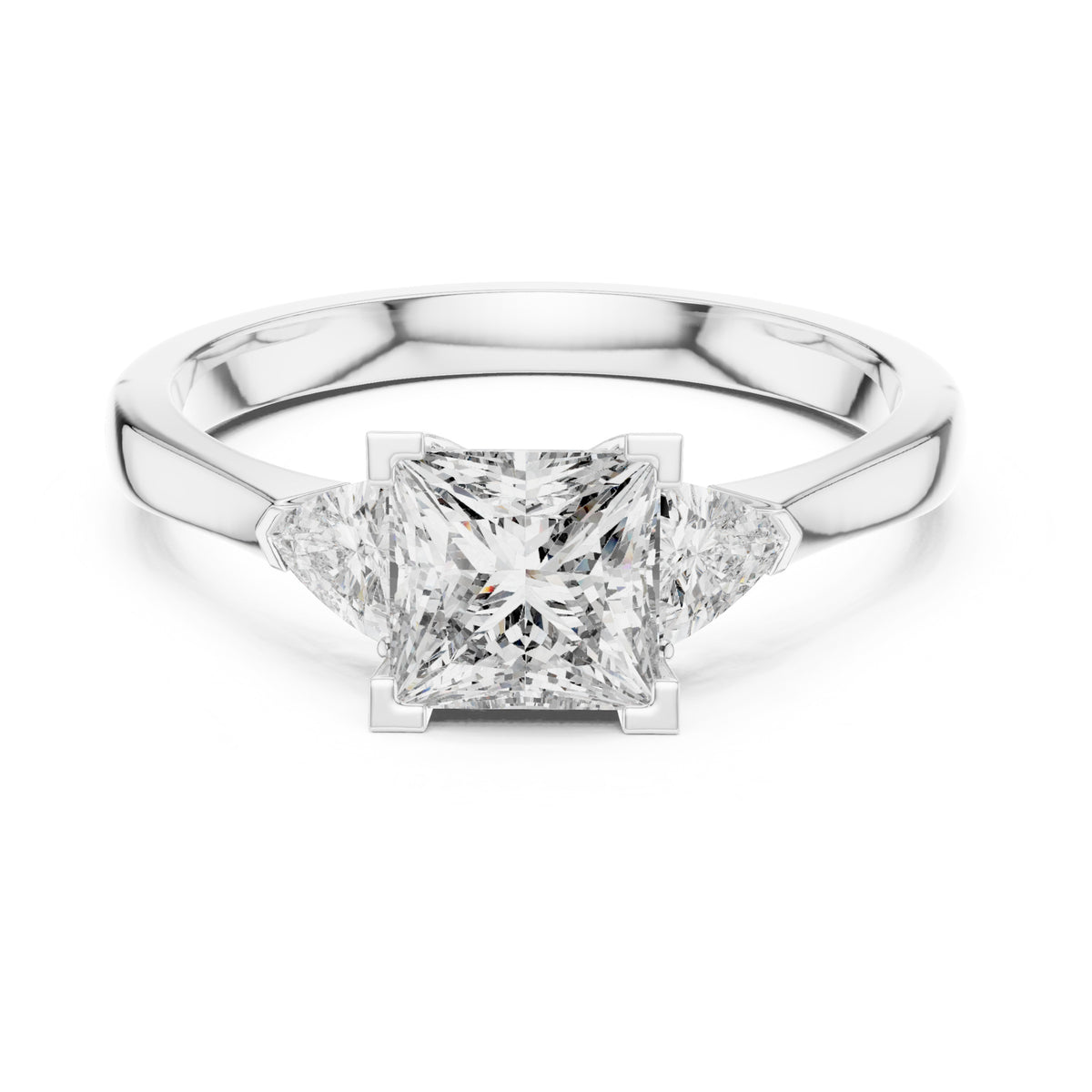 Vera 1 Carat Princess Lab Grown Diamond Three Stone Ring