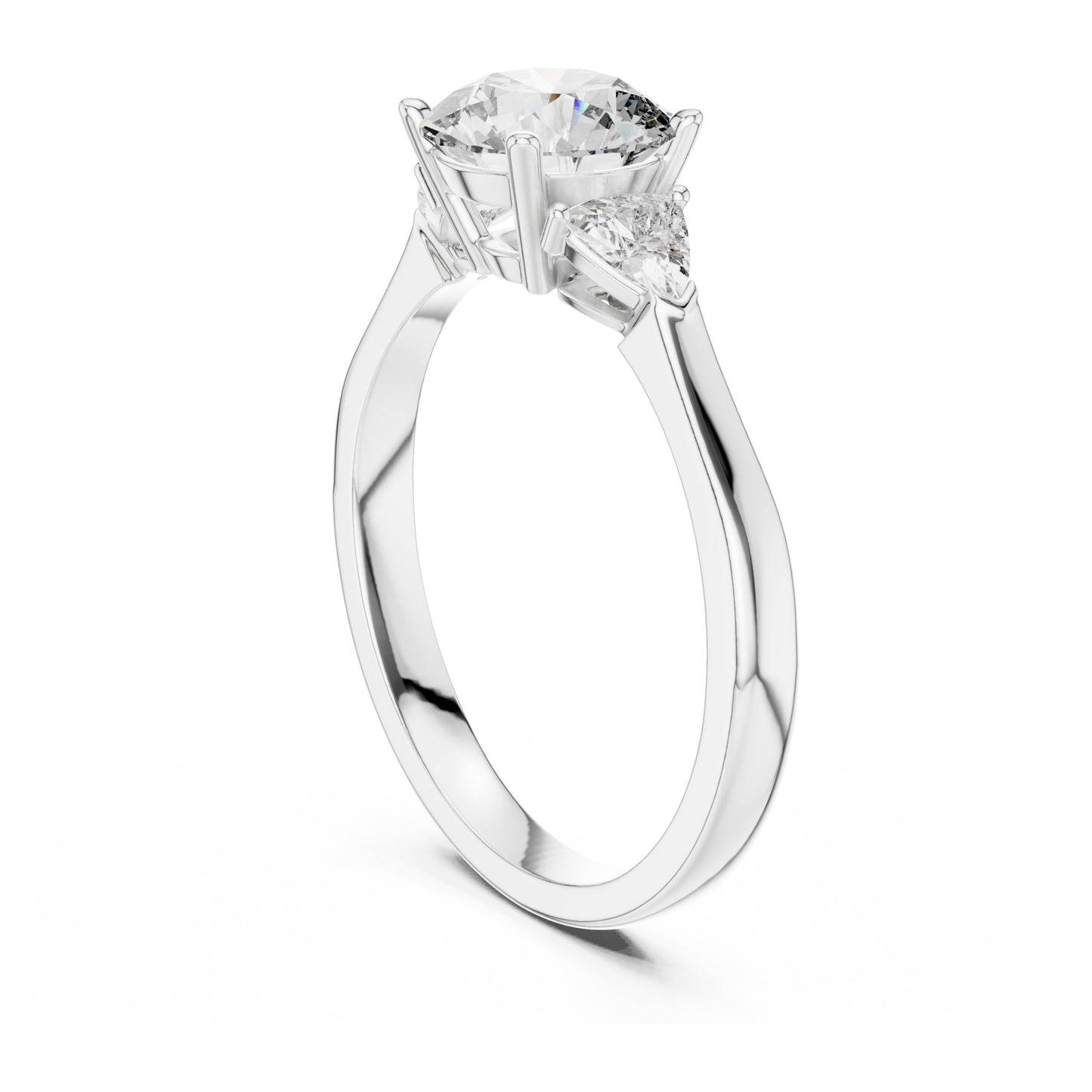 Sienna 1 Carat Round Lab Grown Diamond Bezel Three Stone Ring