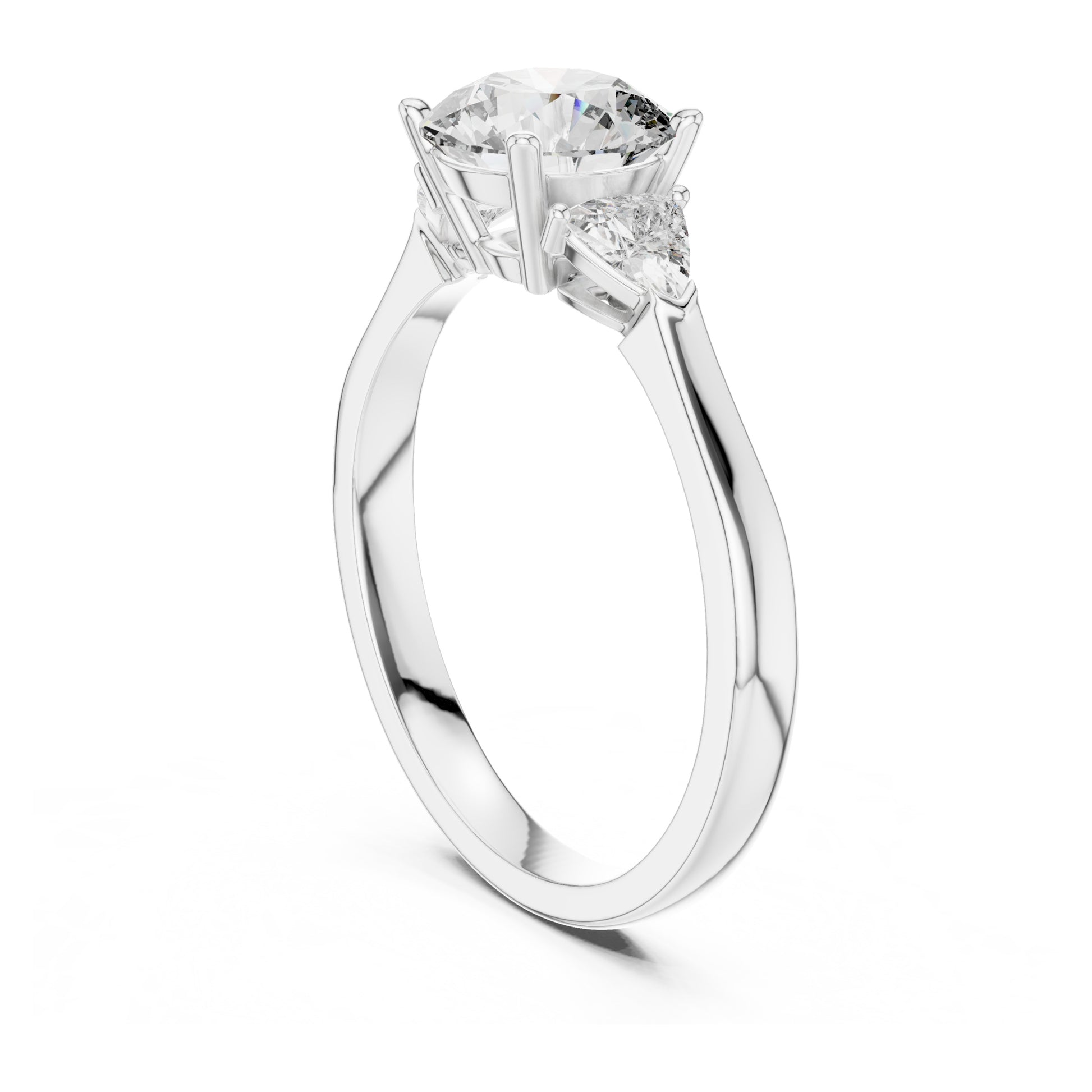Sienna 1 Carat Round Lab Grown Diamond Bezel Three Stone Ring