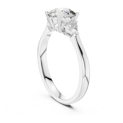 Sienna 1 Carat Round Lab Grown Diamond Bezel Three Stone Ring