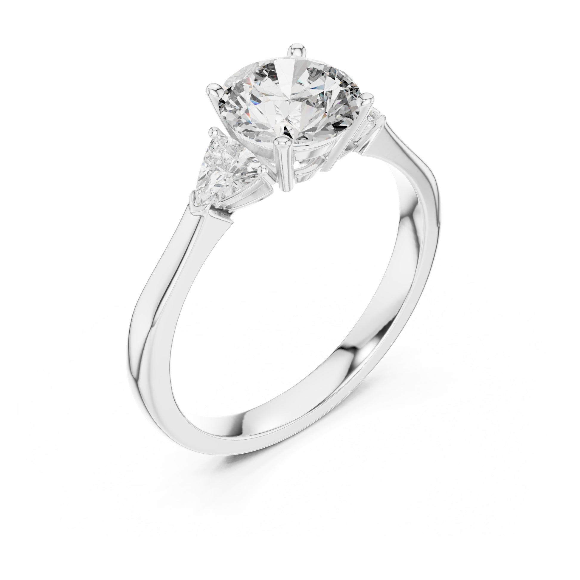 Sienna 1 Carat Round Lab Grown Diamond Bezel Three Stone Ring