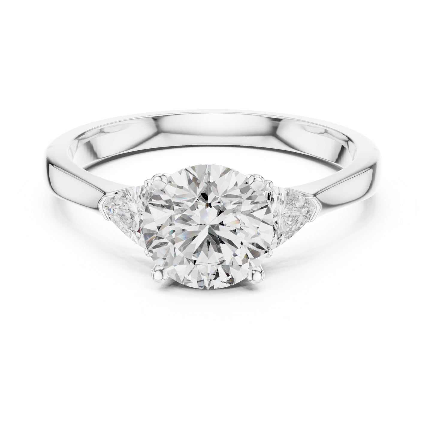 Sienna 1 Carat Round Lab Grown Diamond Bezel Three Stone Ring