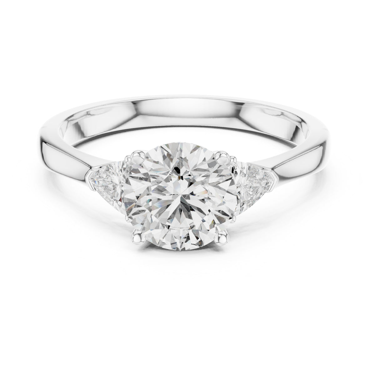 Sienna 1 Carat Round Lab Grown Diamond Bezel Three Stone Ring