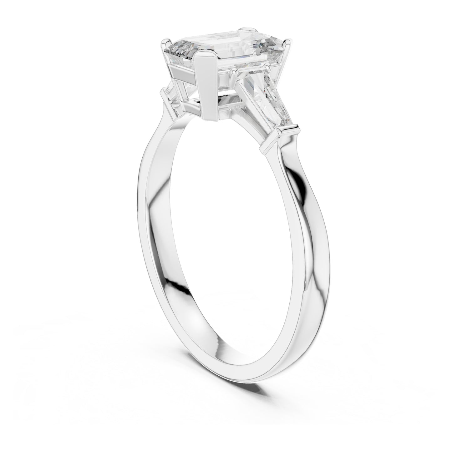 Vera 1 Carat Emerald Lab Grown Diamond Graduated Three Stone Ring