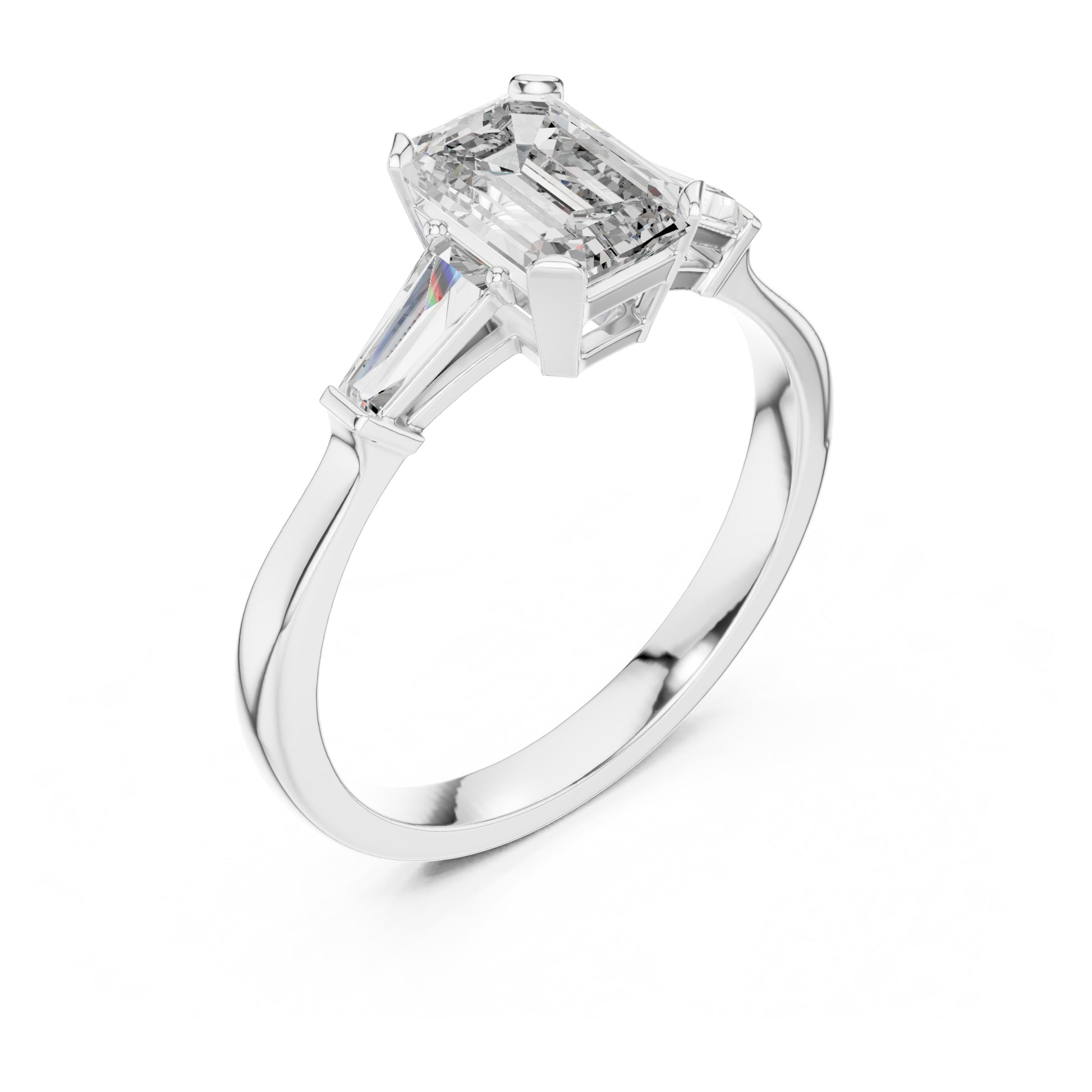 Vera 1 Carat Emerald Lab Grown Diamond Graduated Three Stone Ring
