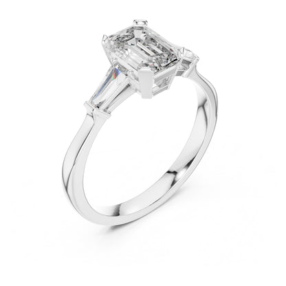 Vera 1 Carat Emerald Lab Grown Diamond Graduated Three Stone Ring