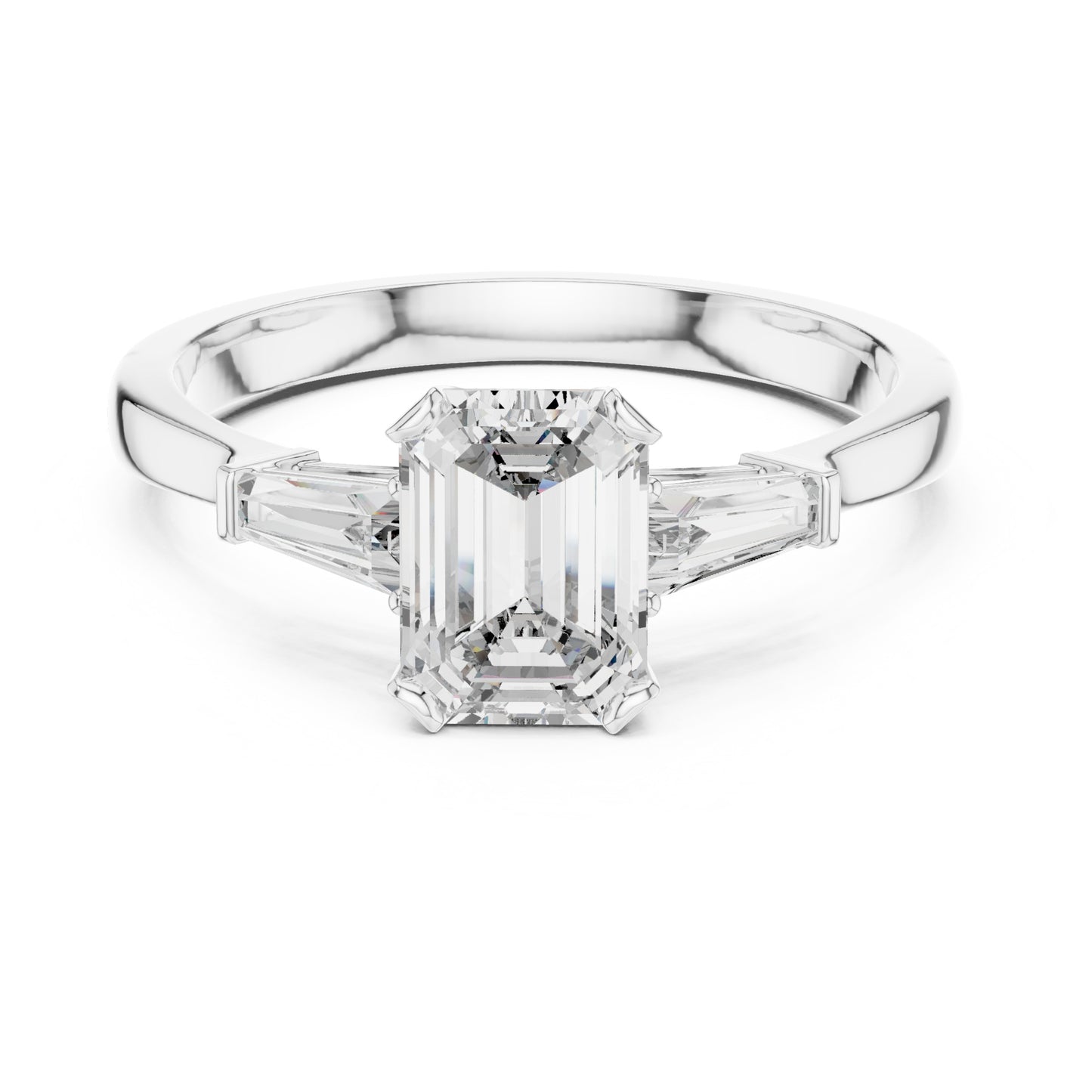 Vera 1 Carat Emerald Lab Grown Diamond Graduated Three Stone Ring