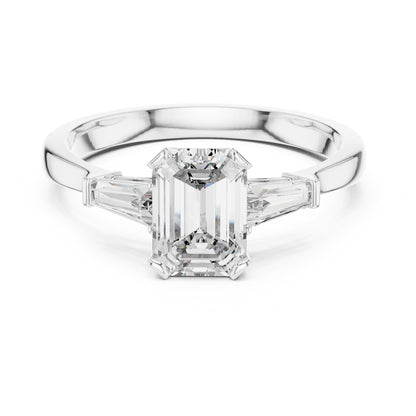 Vera 1 Carat Emerald Lab Grown Diamond Graduated Three Stone Ring
