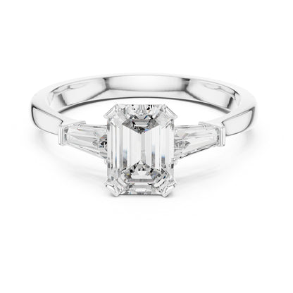 Vera 1 Carat Emerald Lab Grown Diamond Graduated Three Stone Ring