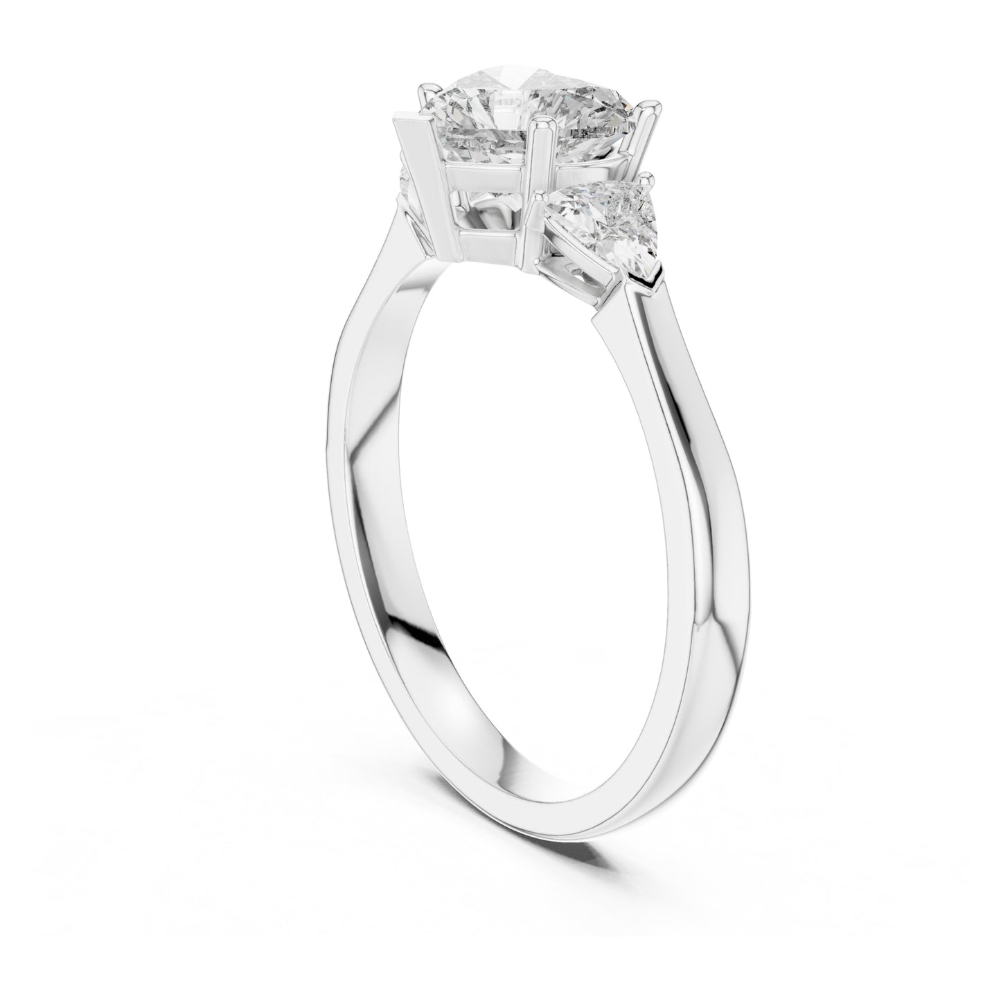 Amara 1 Carat Heart Lab Grown Diamond Collet Three Stone Ring