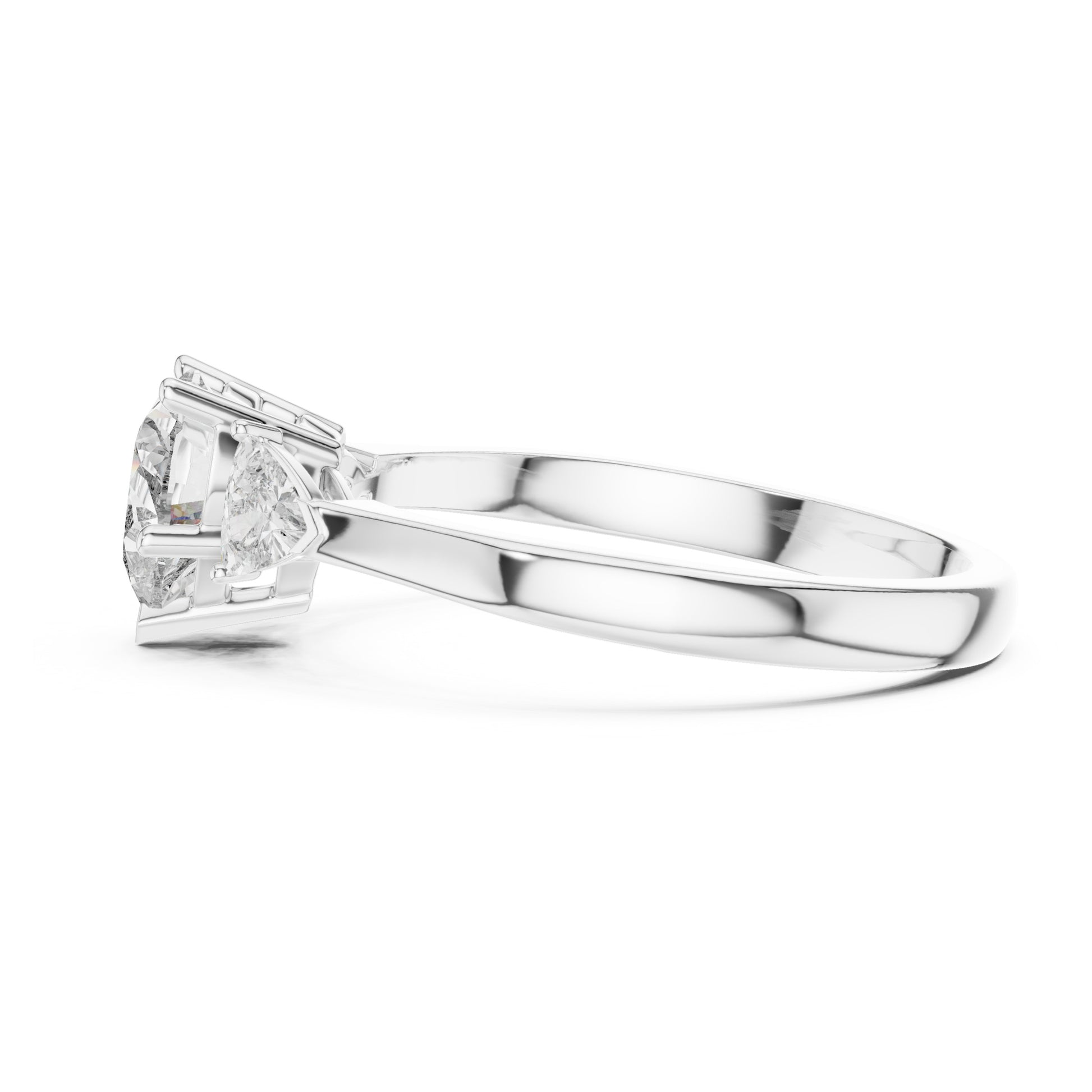 Amara 1 Carat Heart Lab Grown Diamond Collet Three Stone Ring