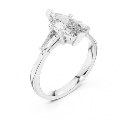 Sienna 1 Carat Marquise Lab Grown Diamond Graduated Three Stone Ring