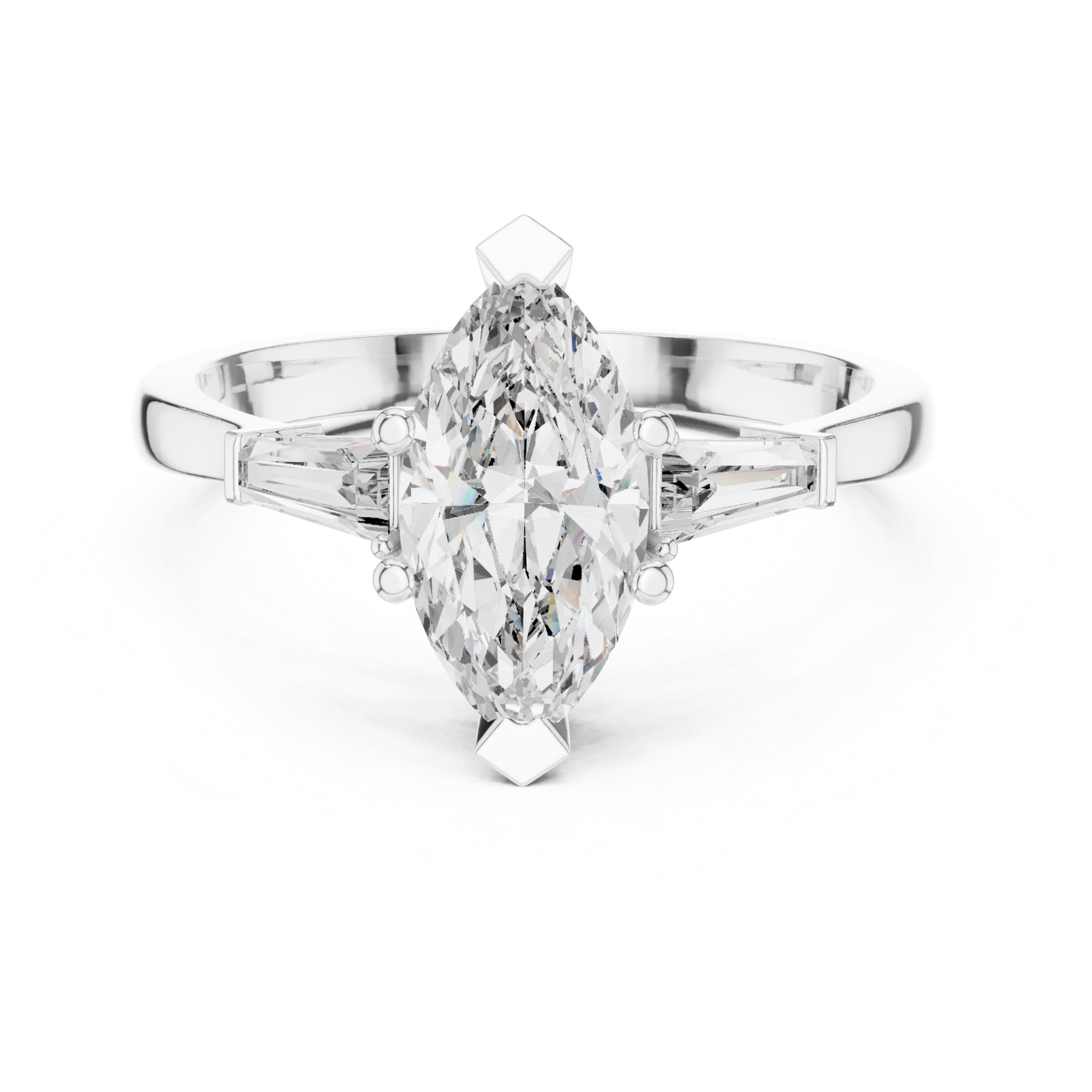 Sienna 1 Carat Marquise Lab Grown Diamond Graduated Three Stone Ring