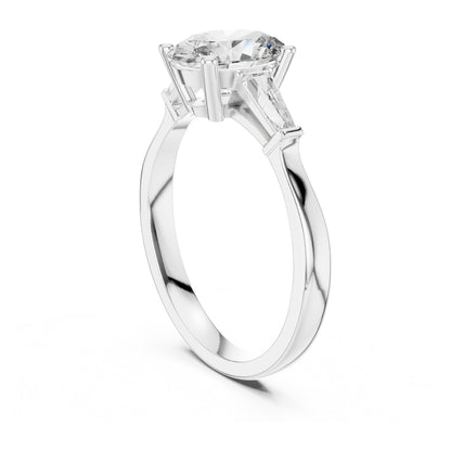Sienna 1 Carat Oval Lab Grown Diamond Graduated Three Stone Ring