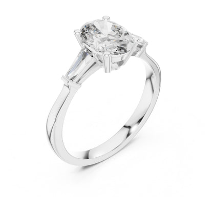 Sienna 1 Carat Oval Lab Grown Diamond Graduated Three Stone Ring
