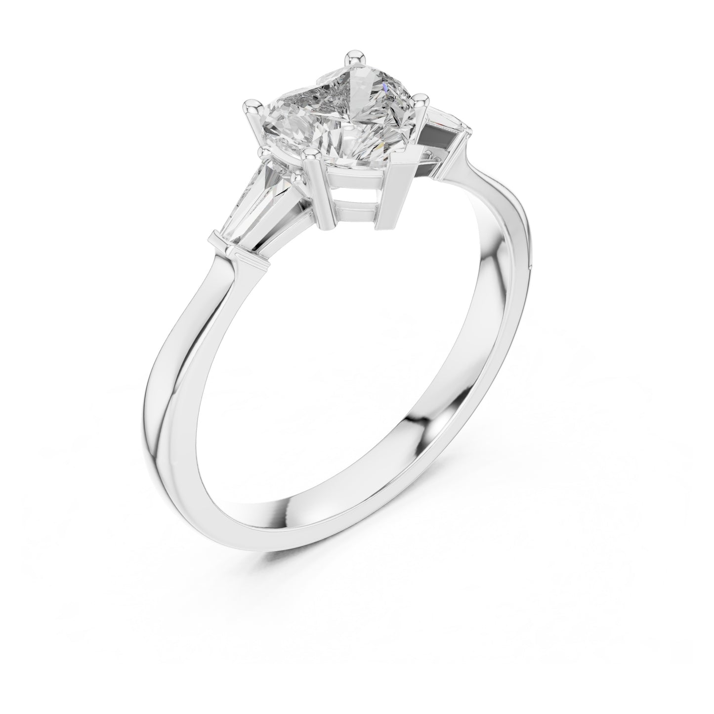 Amara 1 Carat Heart Lab Grown Diamond Graduated Three Stone Ring