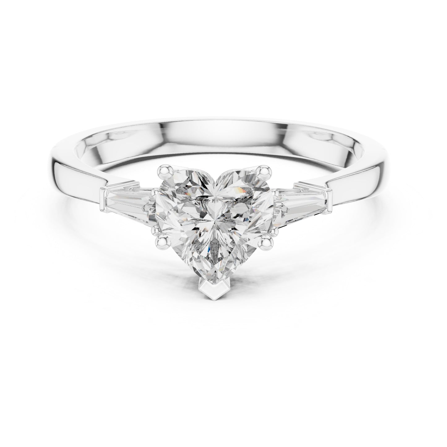 Amara 1 Carat Heart Lab Grown Diamond Graduated Three Stone Ring