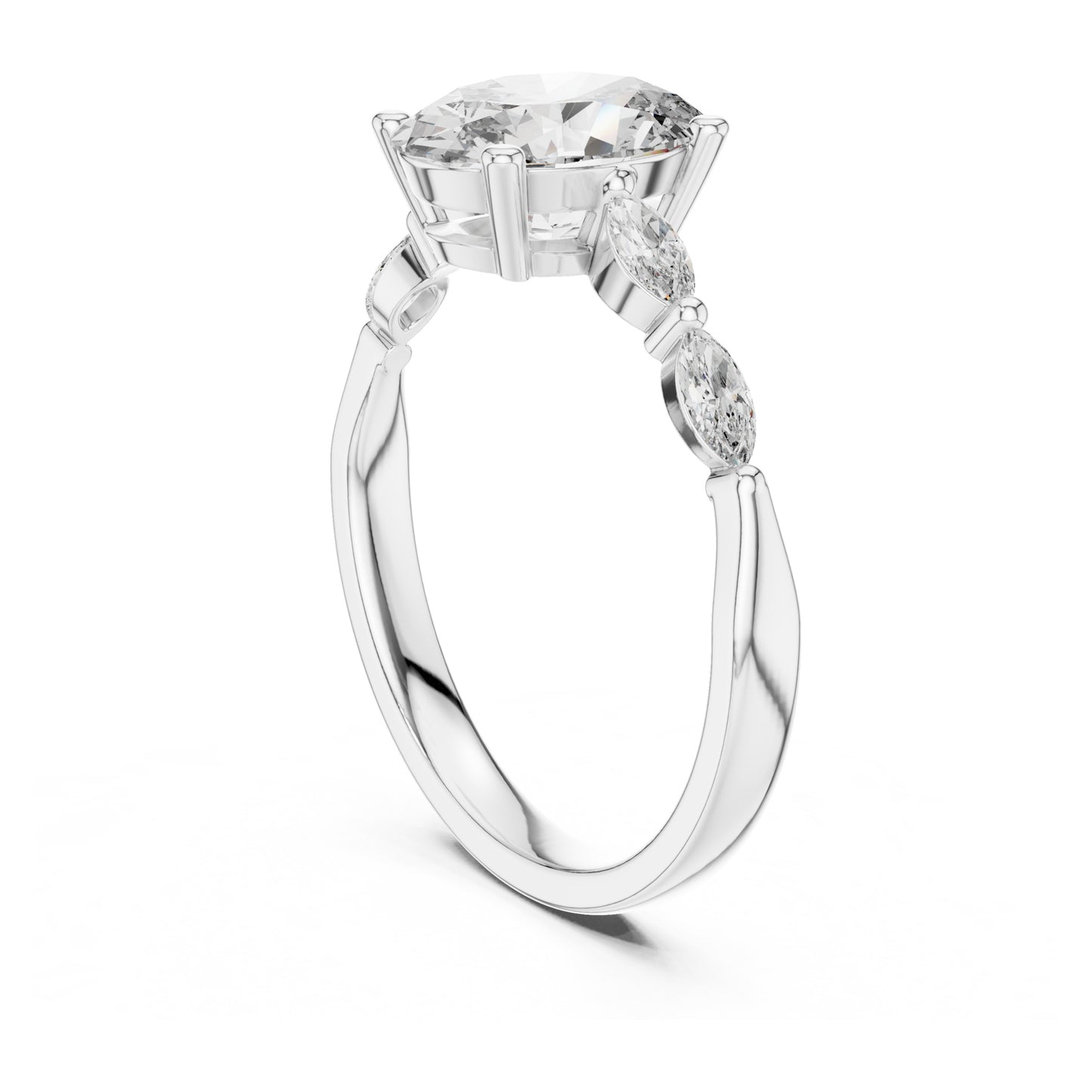 Flora 5 Carat Oval Lab Grown Diamond Engagement Ring