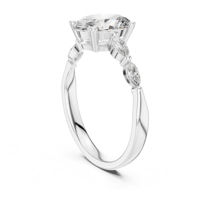 Flora 5 Carat Oval Lab Grown Diamond Engagement Ring