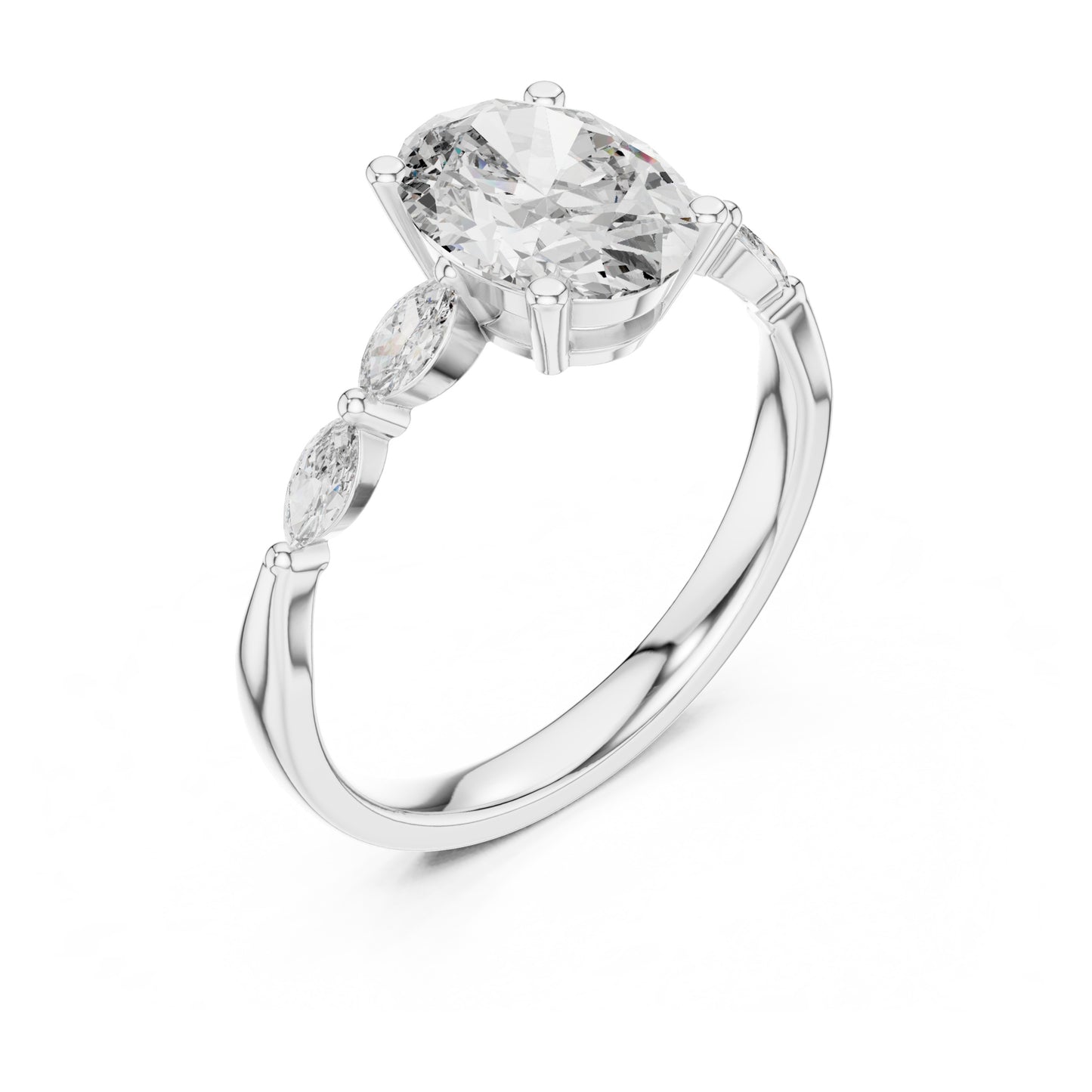 Flora 5 Carat Oval Lab Grown Diamond Engagement Ring