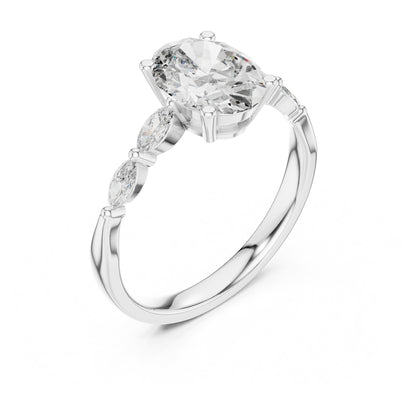 Flora 5 Carat Oval Lab Grown Diamond Engagement Ring