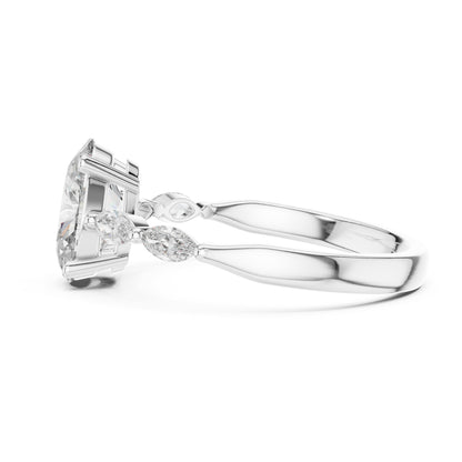 Flora 5 Carat Oval Lab Grown Diamond Engagement Ring
