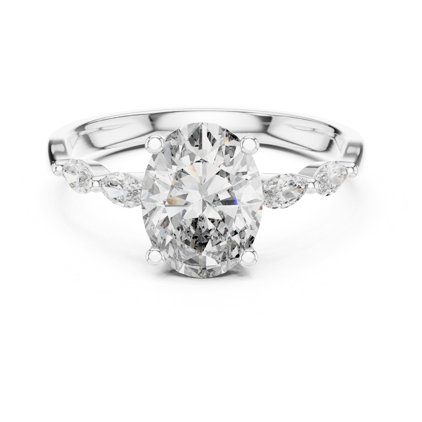 Flora 5 Carat Oval Lab Grown Diamond Engagement Ring