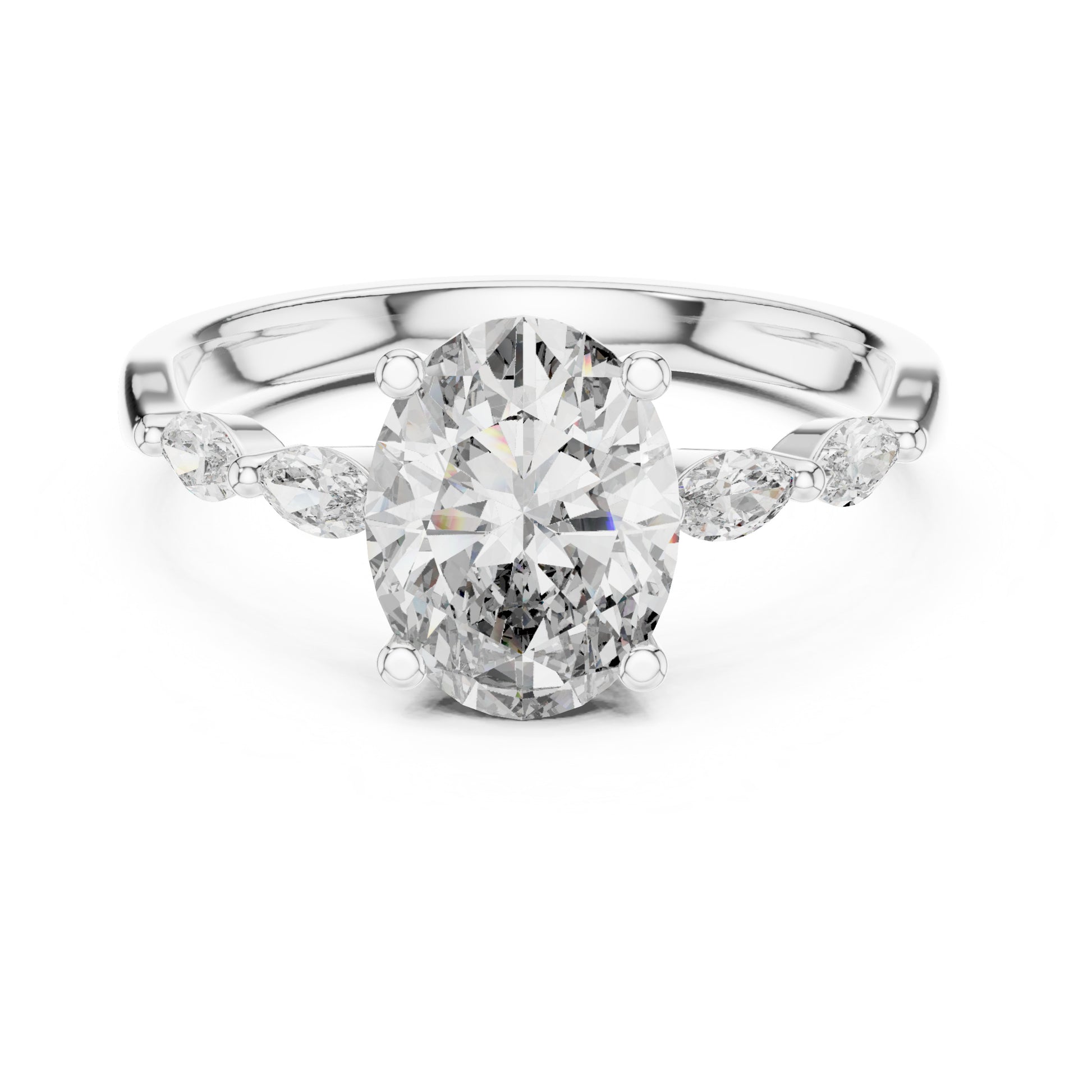 Flora 5 Carat Oval Lab Grown Diamond Engagement Ring