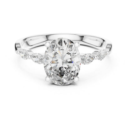 Flora 5 Carat Oval Lab Grown Diamond Engagement Ring