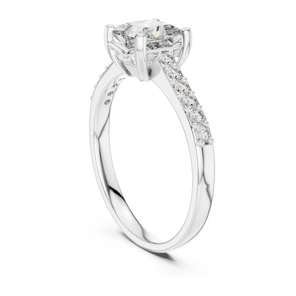 Vera 1 Carat Princess Lab Grown Diamond Graduated Engagement Ring