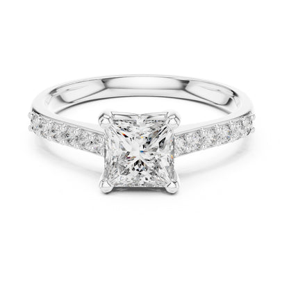 Vera 1 Carat Princess Lab Grown Diamond Graduated Engagement Ring