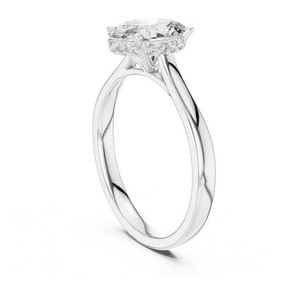 Celeste 2 Carat Oval Lab Grown Diamond Graduated Halo Ring