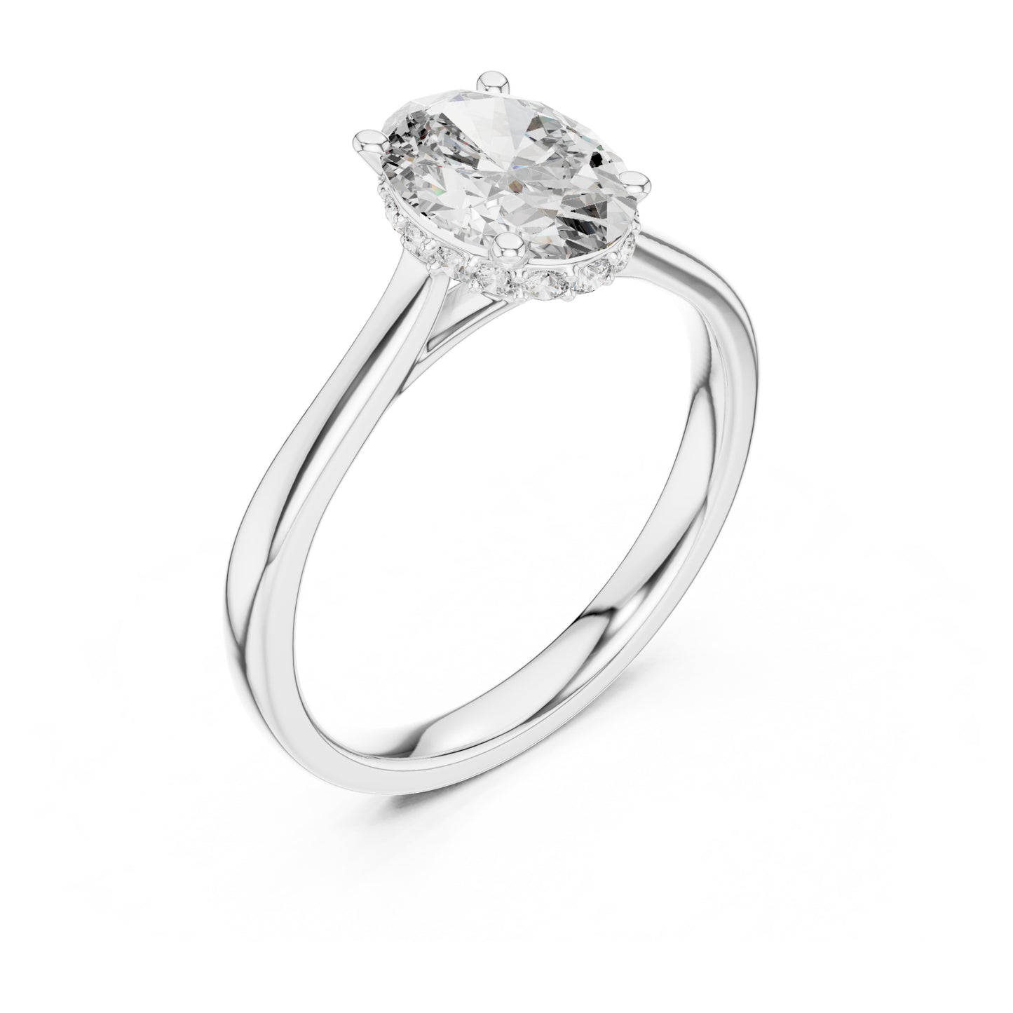 Celeste 2 Carat Oval Lab Grown Diamond Graduated Halo Ring