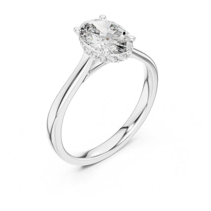 Celeste 2 Carat Oval Lab Grown Diamond Graduated Halo Ring