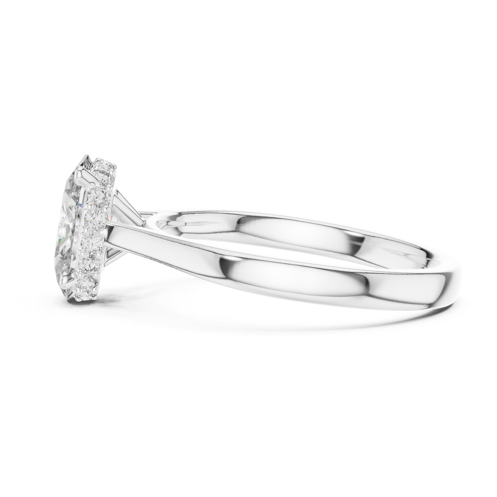 Celeste 2 Carat Oval Lab Grown Diamond Graduated Halo Ring