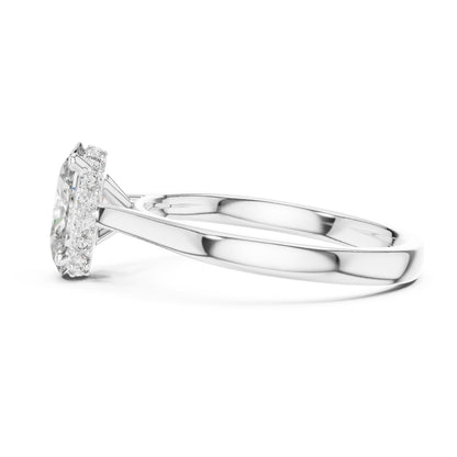 Celeste 2 Carat Oval Lab Grown Diamond Graduated Halo Ring