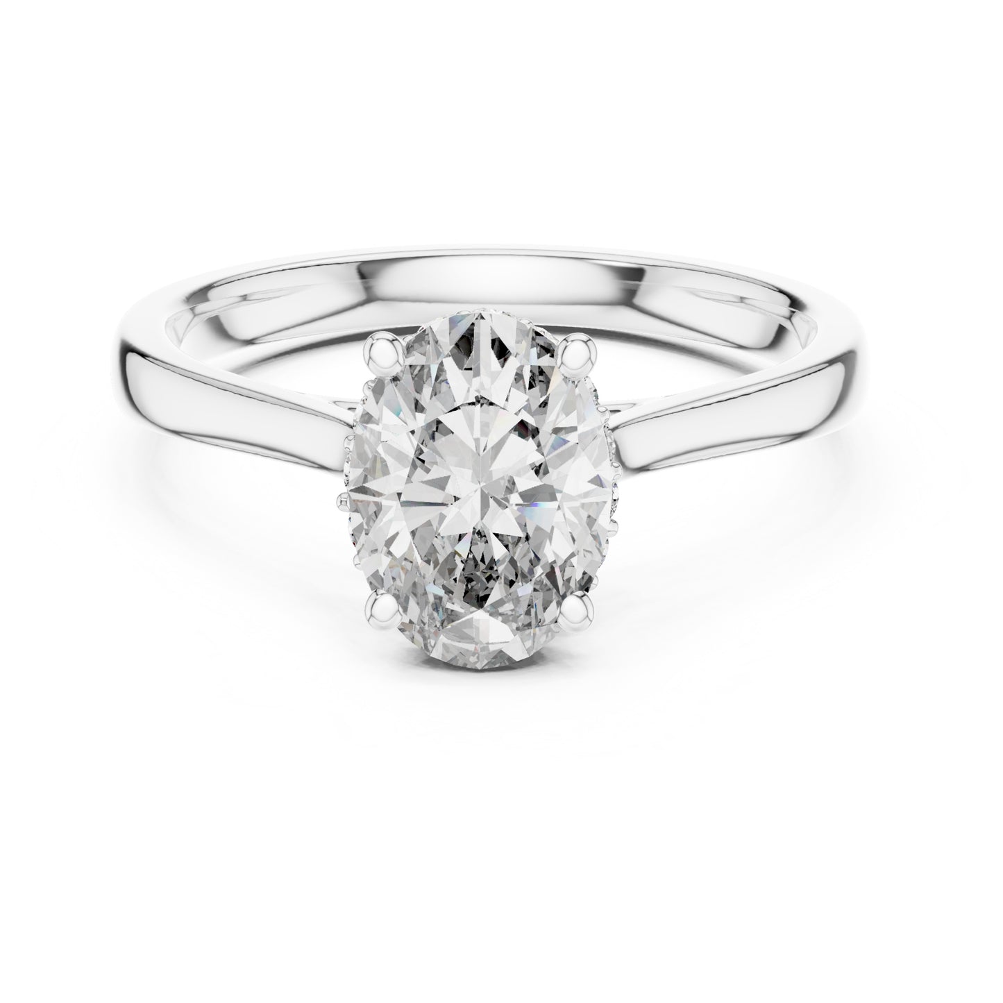 Celeste 2 Carat Oval Lab Grown Diamond Graduated Halo Ring