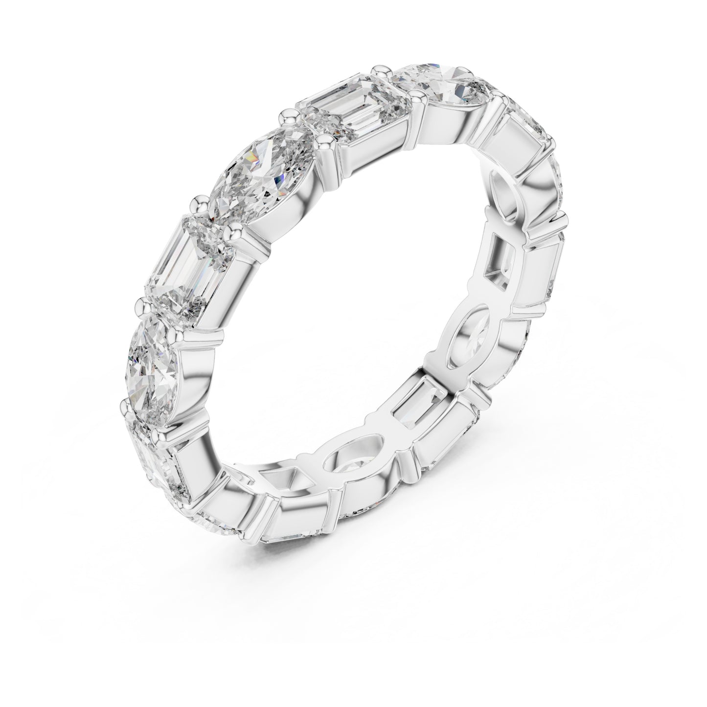 Aurora Round Coloured Stone Eternity Ring