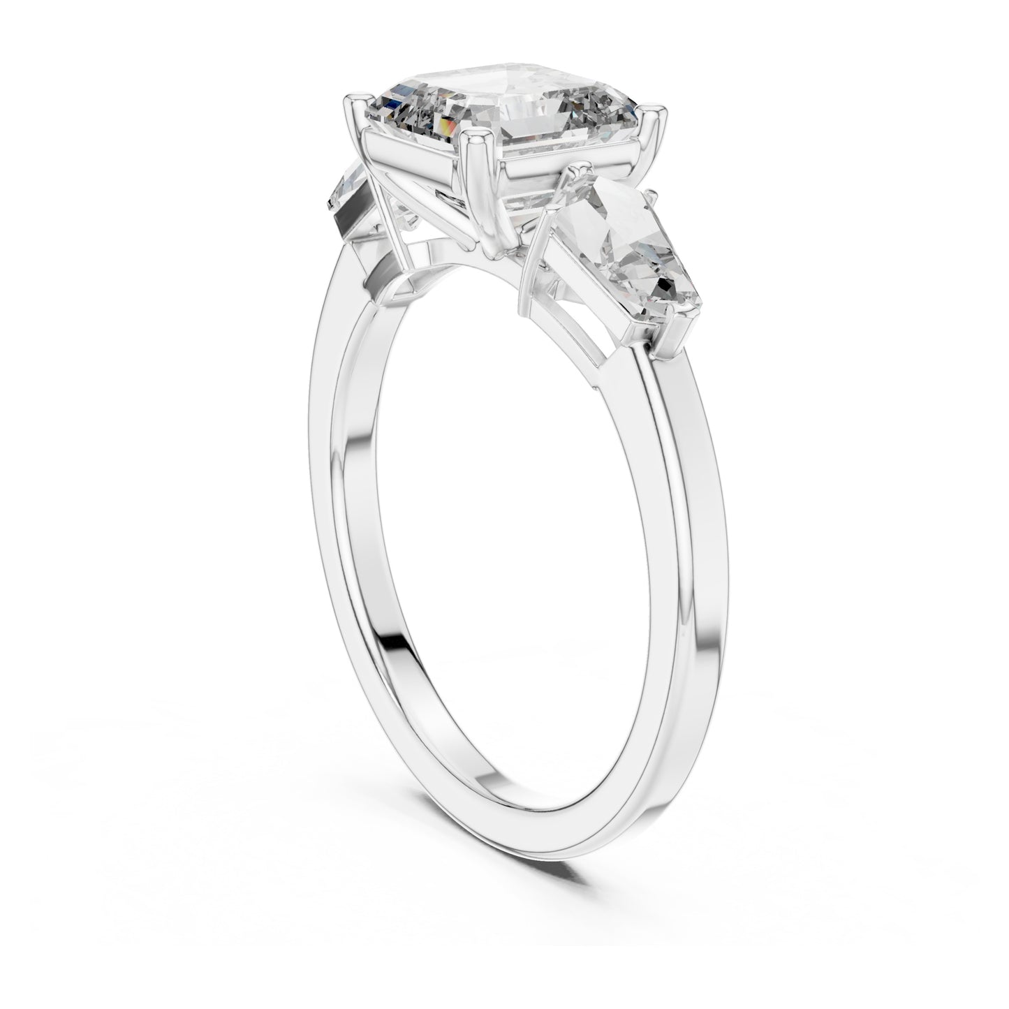 Vera 2 Carat Round Lab Grown Diamond Collet Three Stone Ring