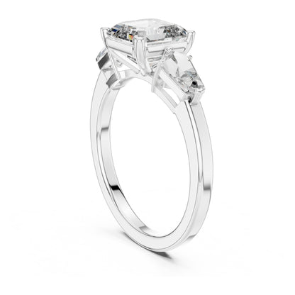 Vera 2 Carat Round Lab Grown Diamond Collet Three Stone Ring