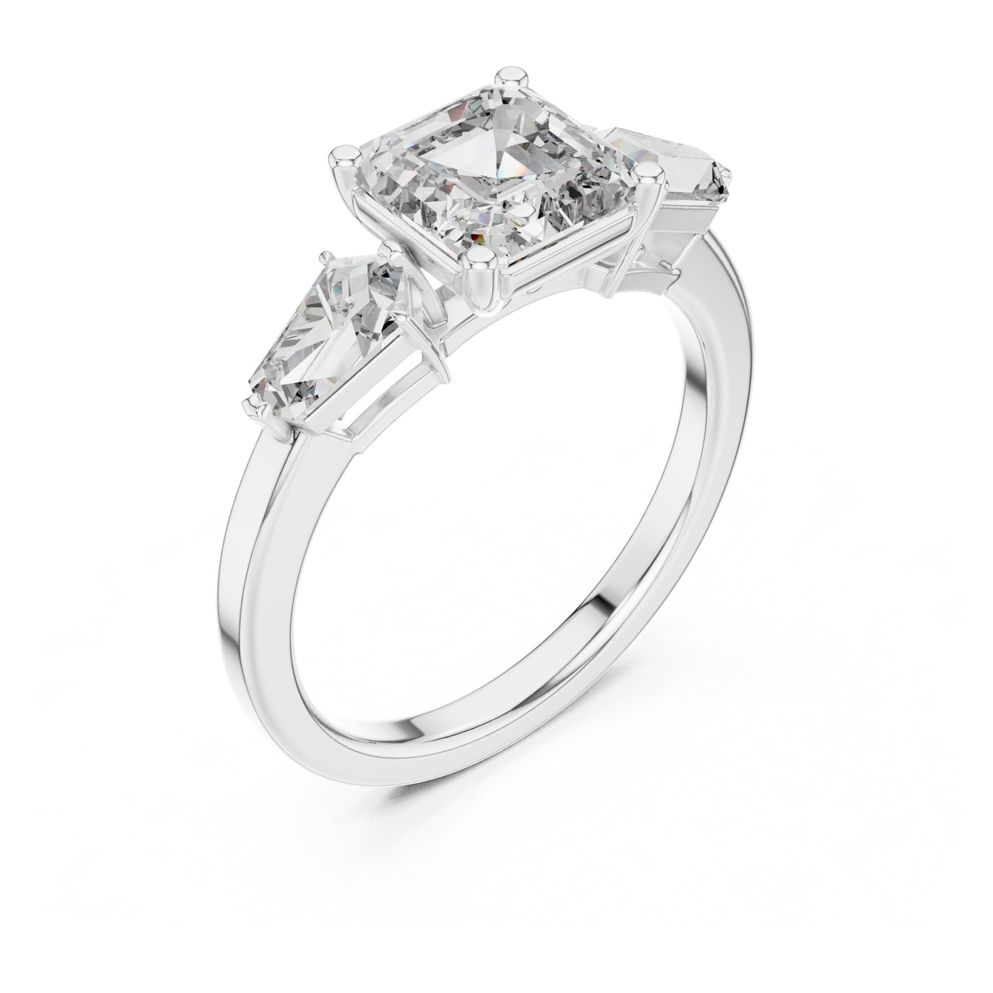 Vera 2 Carat Round Lab Grown Diamond Collet Three Stone Ring