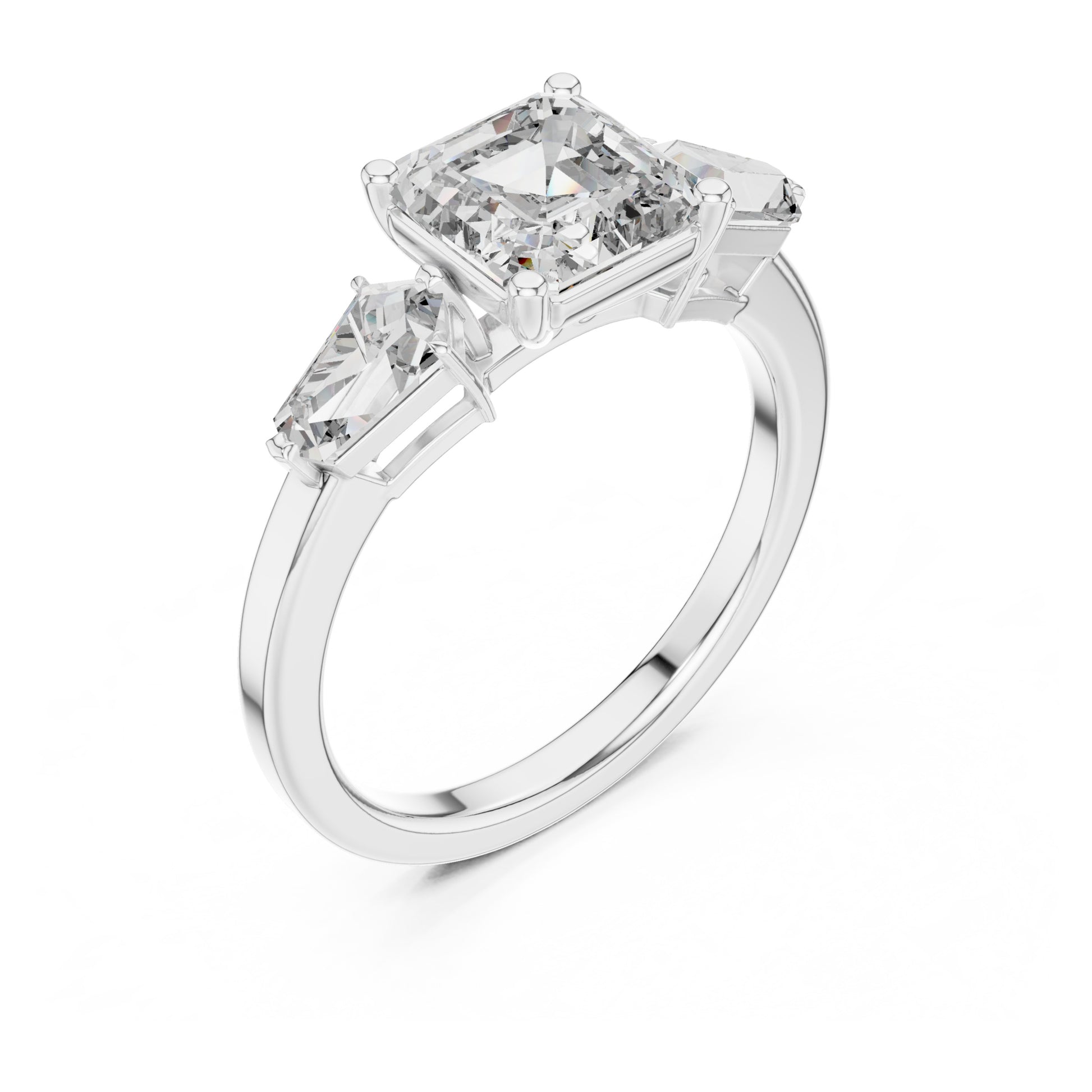 Vera 2 Carat Round Lab Grown Diamond Collet Three Stone Ring
