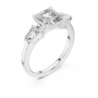 Vera 2 Carat Round Lab Grown Diamond Collet Three Stone Ring