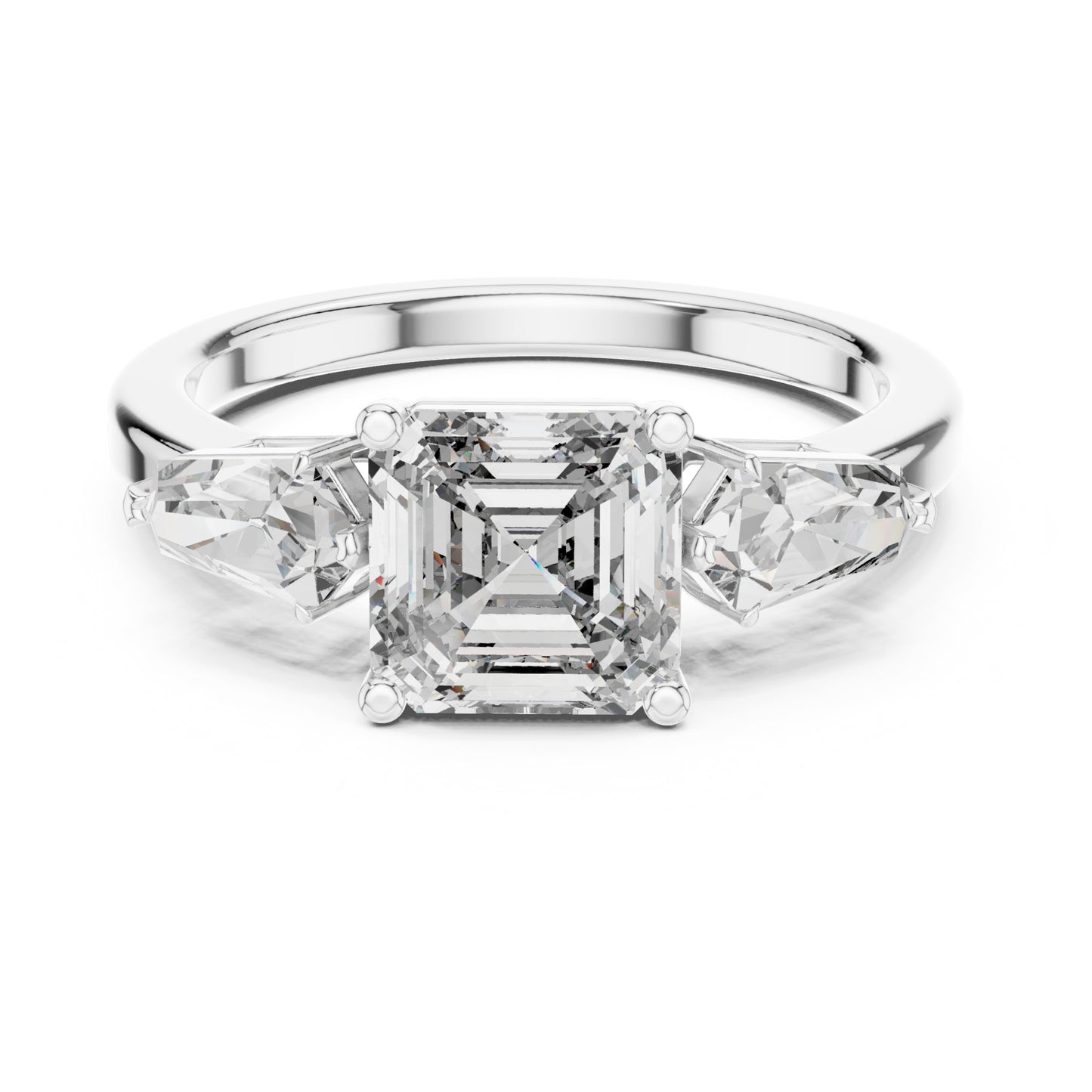 Vera 2 Carat Round Lab Grown Diamond Collet Three Stone Ring